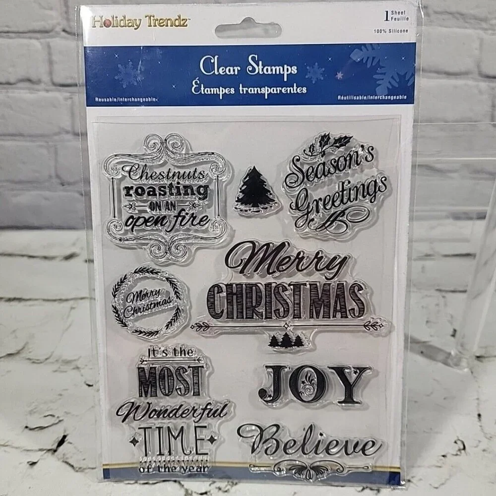 Clear Rubber Stamps Christmas Holiday Lot of 3‎ Sets Crafts Scrapbooking